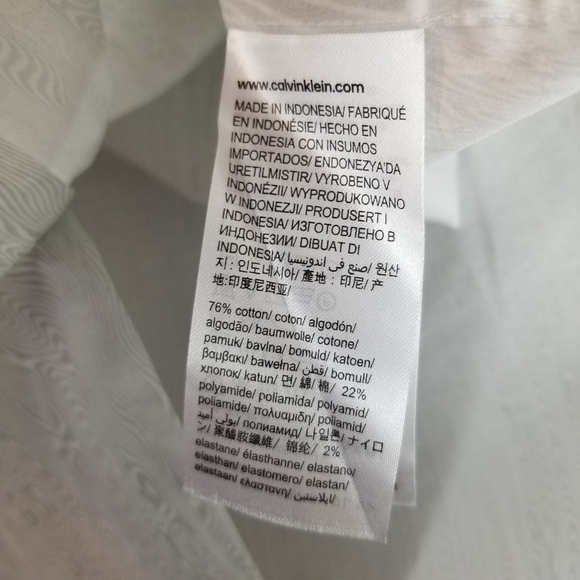 Calvin Klein Mens Cotton Blend Geometric Dress Shirt Brilliant White NWT Large - Picture 7 of 14